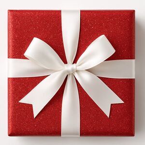 NWT Paper Source Red Glitter Wrapping Paper Roll 27.5”x59” Christmas Gift Wrap